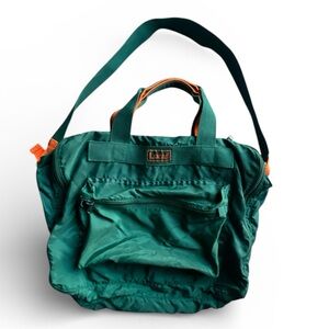 Luxe Green and Orange Travel Bag